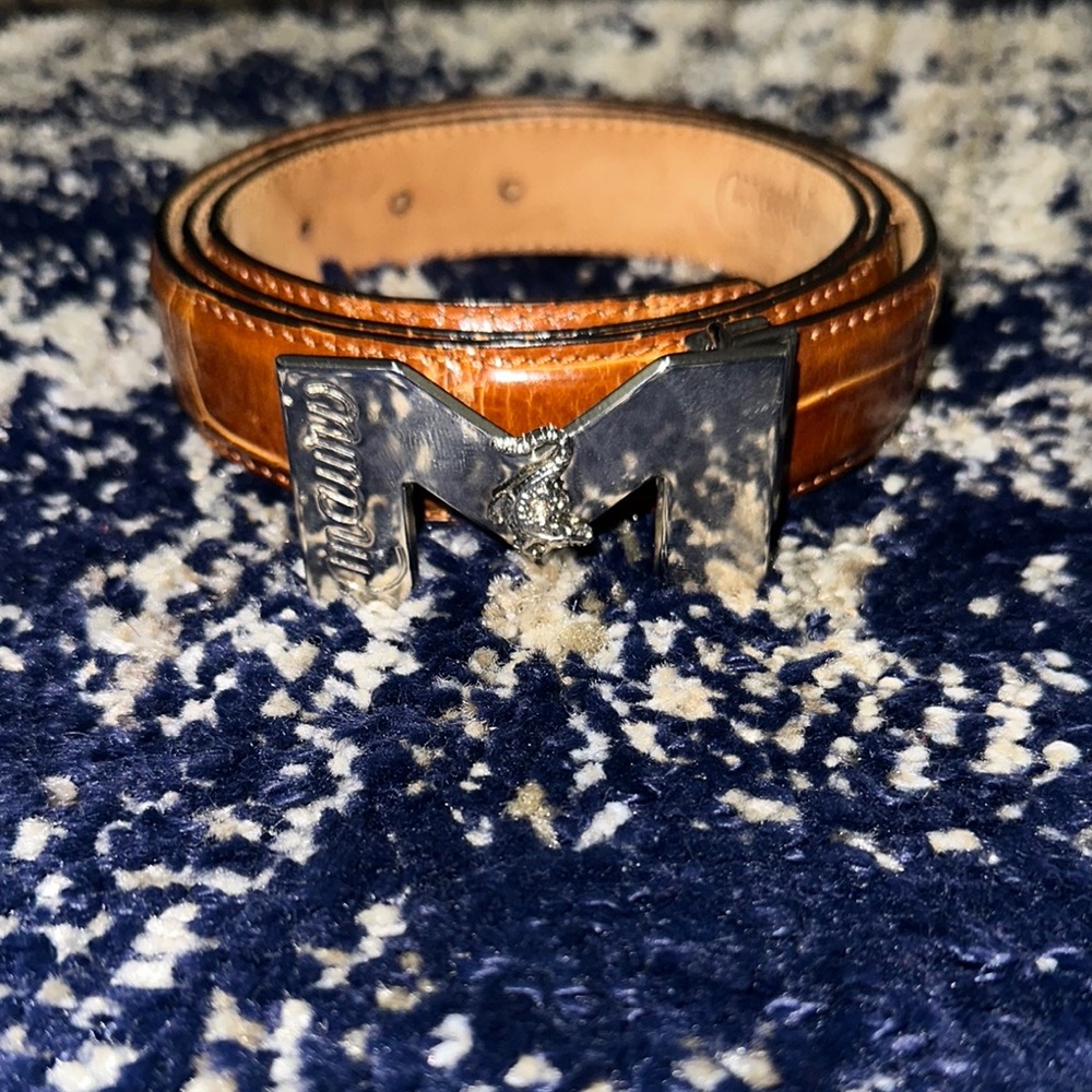 Mauri Men’s Brown Alligator Belt with Silver Buckle